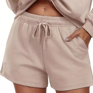 Shorts de sport pour femmes personnalisés, de haute qualité, respirants, 100% coton, avec cordon de serrage à la taille, coupe régulière, logo personnalisé - Product Image 3