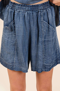 Shorts en jean décontractés taille haute élastique pour femme, collection été 2026, vente en gros - Product Image 2