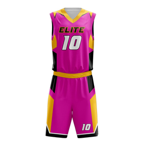 Uniforme de Baloncesto Estampado de Tela Suave 100% Poliéster con Nombre y Colores del Equipo Personalizados, Alta Calidad, Transpirable y Ligero - Product Image 1