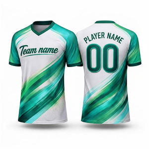 เสื้อทีมซับลิเมชั่นสั่งทำพิเศษ ระบายอากาศ แห้งเร็ว 100% โพลีเอสเตอร์ ไร้ตะเข็บ คอวี แขนสั้น ชุดฟุตบอล เบสบอล - Product Image 4