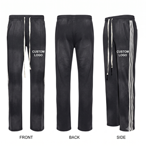 Men's Lightweight Washed Canvas Sweatpants Custom Logo <b>Straight</b> <b>Leg</b> Eco-Friendly <b>Track</b> <b>Pants</b> OEM ODM Wholesale Clothing - Product Image 2