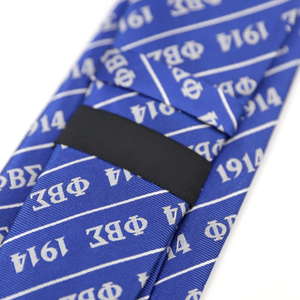 Corbata de Seda Azul Rey Phi Beta Sigma con Letras Griegas 1914, Patrón Tejido, Corbata Formal Clásica para Hombre - Product Image 4
