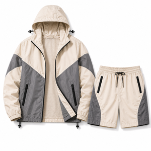 Conjunto de Chaqueta Cortavientos Ligera de Nailon y Pantalones Cortos para Hombre, Ropa Deportiva Personalizada para Actividades al Aire Libre, Secado Rápido - Product Image 5