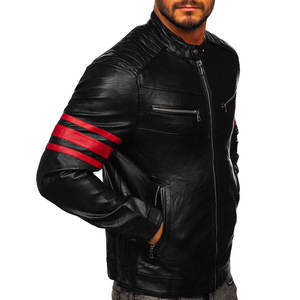 Men's High Street Style Winter <b>Jacket</b> OEM ODM Light Weight <b>Sheep</b> <b>Skin</b> Leather Thin Full Sleeves Stand Collar Leather <b>Jackets</b> - Product Image 2
