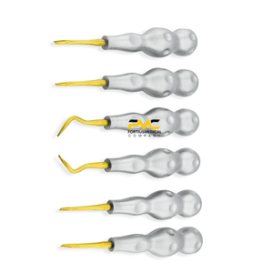 Ensemble de six élévateurs dentaires à pointe torsadée pour l'extraction luxante des dents, pour des interventions chirurgicales précises et atraumatiques - Product Image 3
