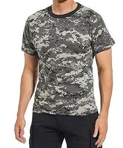 T-shirt à manches courtes pour homme, imprimé camouflage, coupe classique, col rond, respirant, en polyester tissé, décontracté, pour l'extérieur - Product Image 4