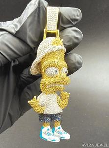 สร้อยคอชุบทองคำสีเหลืองประกายระยิบระยับสำหรับทุกเพศ ประดับเพชรโมอิสซาไนต์ จี้ฮิปฮอป ทำจากเงินแท้ 925 - Product Image 5