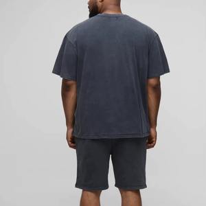 Ensembles T-shirt et short de motard personnalisés, survêtements de jogging à col rond en polyester/nylon, streetwear délavé à l'acide, manches courtes, shorts pour hommes - Product Image 3