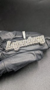 Colgante de letra personalizada de plata 925 con diamante de moissanita VVS para uso unisex, colgante estilo hip hop. - Product Image 4