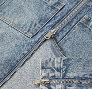 Chaqueta de mezclilla para hombre al por mayor, OEM personalizada, efecto desgastado, abrigo de algodón vaquero, chaqueta vaquera vintage lavada de talla grande - Product Image 3