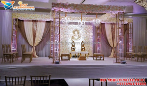 Diseño contemporáneo Metal Vela iluminada Mandap Escenario Boda moderna Jaula Estilo Vela iluminada Mandap Splendid Metal Mandap con velas - Product Image 5