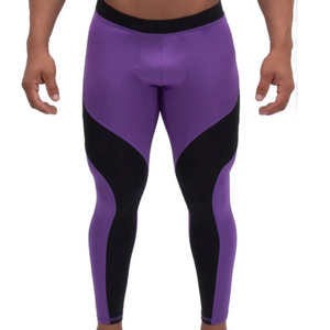 Leggings de sport pour hommes en gros – Taille élastique, compression respirante, sans couture, Spandex/Nylon, pour la course et le yoga, grandes tailles - Product Image 1