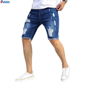 Pantalones vaqueros cortos de mezclilla para hombre, estilo urbano, a la moda, personalizados, de verano, rasgados, ajustados, desgastados, para hombre - Product Image 4
