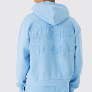 Top Quality Wholesale Unisex Chenille Towel Print <b>Studded</b> Tracksuit Set Distressed 420g Cotton French Terry Gym Jogging Suit - Product Image 3