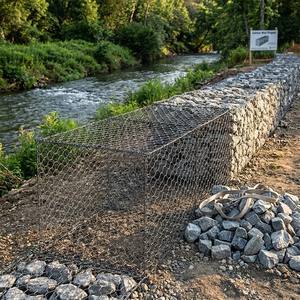 <span class=keywords><strong>Gabion</strong></span> en treillis métallique hexagonal à double torsion recouvert de PVC pour mur de soutènement - Product Image 5