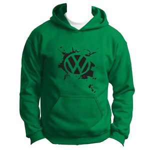 Sudadera con Capucha Personalizada con el Logotipo de VW, Diseño Gráfico Verde, Ropa Urbana Automotriz, para Entusiastas de Autos, Cultura Automotriz Alemana, Sudadera para Hombre - Product Image 1