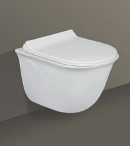 Inodoro suspendido de cerámica DUKE-4005 de una pieza con descarga dual para villas, baños de hotel y aseos escolares - Product Image 1