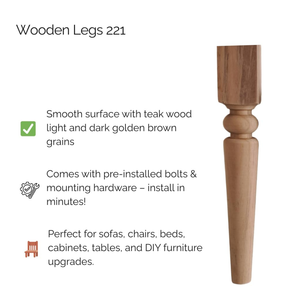 ขาโซฟาไม้แกะสลักลายโบราณ งานแฮนด์เมด  ขาเฟอร์นิเจอร์ไม้สน  ผิวไม้ขัดเงา  ขาโซฟาไม้แกะสลักแบบดั้งเดิม - Product Image 3