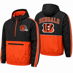 Chaqueta Cortavientos Personalizada con Logotipo del Equipo Bordado en la Parte Delantera y Trasera, Anorak con Capucha para Hombre, Venta al Por Mayor, OEM, Ropa Urbana, Proveedor de Artículos para Exteriores - Product Image 1