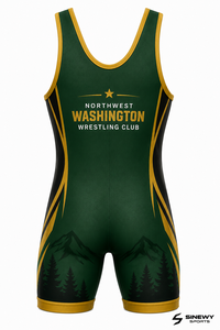 ชุดซิงเกิลเล็ตสำหรับนักมวยปล้ำชาย SINEWY SPORTS แบบสั่งทำพิเศษ พิมพ์ลายแบบ Sublimation สีเขียว ทอง ดำ กระชับรูปร่าง ระบายเหงื่อได้ดี ยืดหยุ่นได้ น้ำหนัก 260 กรัม สำหรับผู้ใหญ่ - Product Image 3