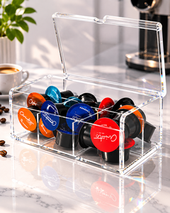 Transform Coffee Corner - Elegante Caja de Almacenamiento de Cápsulas de Café Rectangular de Acrílico, Diseño Chic, Acceso Sencillo, Multifuncional - Product Image 1
