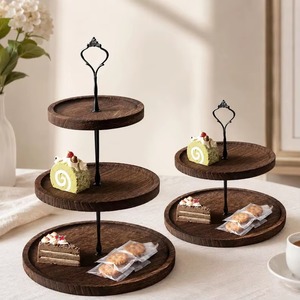 Eco Friendly Wooden Cake Stand for Cafe Restaurant Wedding Event and Home Serving Available At Best Price - Product Image 1