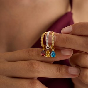 Boucles d'oreilles pendantes en argent sterling 925 avec zircon en forme de poire, plaquées or 14 carats, style bohème, bijoux de luxe, certifiées IGI, pour soirée - Product Image 5