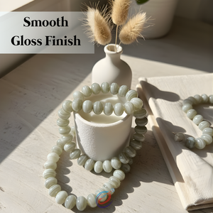 Guirnalda de Cuentas Sueltas de Vidrio Verde Claro de Primera Calidad |   Disco Pulido Estilo Disco de 16-18mm, Hilo de 8 Pulgadas para Manualidades DIY, Bodas y Festividades - Product Image 2