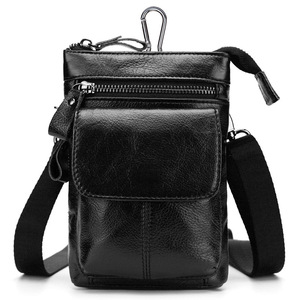 Factory Direct Sale Men's Genuine Leather Vintage Fashion Multi-functional <b>Large</b>-capacity Zippered Crossbody Waist Bag - Product Image 4