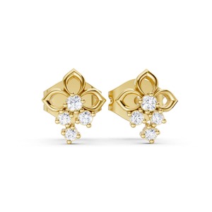 Buena Oferta: Pendientes de Diamantes de Oro de 9K para Mujer, Joyería para Bodas, Compromisos, Aniversarios y Fiestas, Disponibles para la Venta - Product Image 5