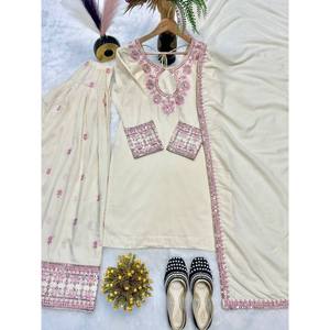 Designer Women's Party Wear Top with Farashi Salwar Elegant Set - Product Image 1