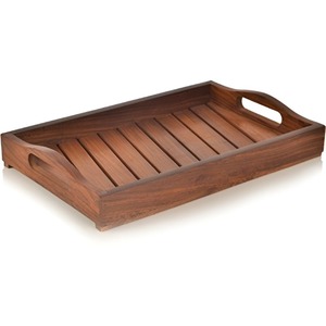 Bandeja de madera hecha en India con asa para servir, para mesa de café en el hogar, proveedor indio, calidad premium, India al precio más bajo - Product Image 1