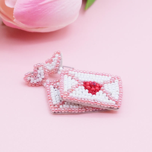 Pendientes de Moda al por Mayor, Elegantes y Lindos, con Forma de Sobre de Amor para el Día de San Valentín, Hechos a Mano con Cuentas, Fabricantes - Product Image 2