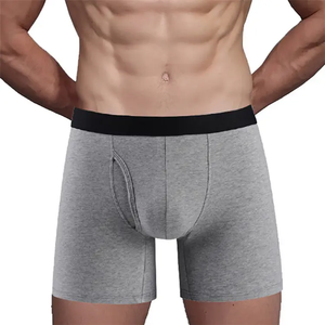 White Solid Classic <b>Men</b> Boxer Briefs Soft Cotton Stretch Underwear Breathable Comfort Fit Elastic Waistband Daily Wear <b>Trunks</b> - Product Image 4