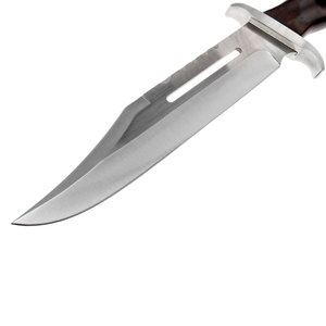 Couteau Bowie en acier inoxydable, manche en bois, lame pleine longueur, équipement de camping, de chasse, de bushcraft, de survie en plein air, utilitaire - Product Image 2