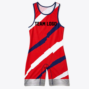 Combinaison de lutte pour hommes de haute qualité, extensible, légère, respirante, à séchage rapide, en spandex/polyester, avec logo personnalisable sur le devant - Pas cher - Product Image 2