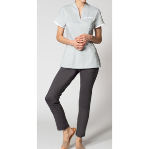 Uniforme de Trabajo para Esteticista, Túnica de Algodón, Servicio OEM, Impresión Serigráfica, para Recepcionista de Spa y Salón de Belleza Unisex - Product Image 2