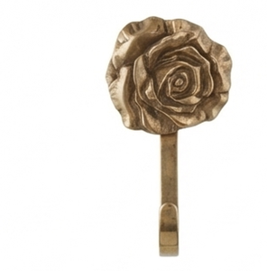 Artisanal Vintage Style Rose Wall <b>Hook</b> Metal Antique Finish Flower Design Single <b>Hook</b> For Clothing Storage Display Door Hanger - Product Image 1
