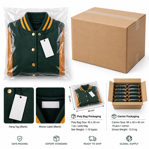 Veste universitaire pour femme MEGAMAPLE, manches en simili cuir vert, col boutonné contrastant, vêtements d'extérieur automne/hiver, doublure en nylon - Product Image 6
