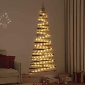 Sapin de Noël en bois de frêne massif de 70,9 pouces avec 100 LED, lumières de Noël naturelles - Product Image 1