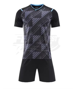 Ensemble de maillots de football pour hommes, col en V, manches courtes, imprimé géométrique, polyester respirant, toutes saisons, sublimé, coupe classique - Product Image 3