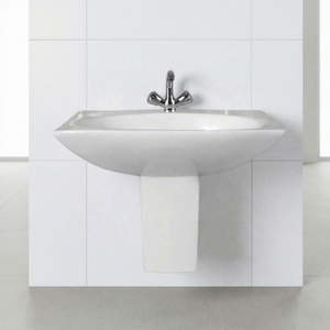 Lavabo demi-pied en céramique moderne européen Eros Square, luxe, à fixation murale, pour usage hospitalier, exportation Inde - Product Image 6