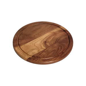 Grande planche à découper ronde en bois d'acacia durable, multifonctionnelle, pour la découpe et le service en cuisine - Product Image 1