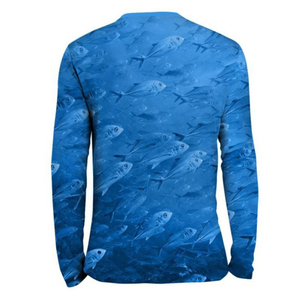 Pull à manches longues en polaire satinée à séchage rapide pour homme, vêtements de pêche décontractés pour activités de plein air en hiver, protection UPF 50 à l'avant - Product Image 3