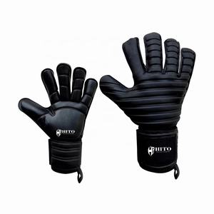 Latest Design <b>Goalkeeper</b> <b>Gloves</b> German Latex Backhand Silicon Inject Roll Finger Cut Attached Strap Customiedzed Design - Product Image 4