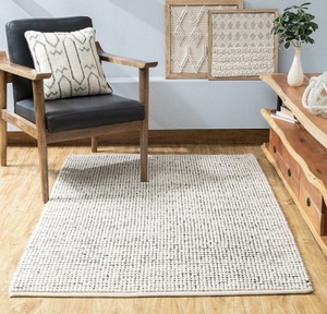 Tapis moderne noir et blanc à tissage plat |   Tapis contemporain minimaliste pour la décoration du salon et de la chambre - Product Image 1