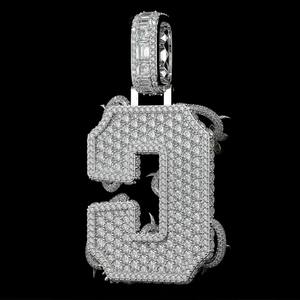 Colgante de Moissanita Personalizado con Letra Inicial A-Z, Plata de Ley 925, Joyería Hip Hop, Pasa Prueba de Diamante, Engaste VVS Iced Claw - Product Image 5