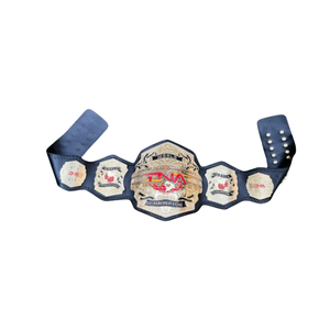 Cinturón de Campeonato Mundial TNA, Diseño en Cuero Negro, Dorado y Rojo, Cinturón de Lucha Libre de Primera Calidad para Fanáticos del MMA y Coleccionistas - Product Image 1