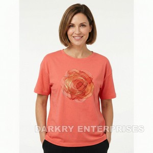 Camiseta al por mayor para mujer con gráfico de labios Pop Art, camiseta de algodón amarilla personalizada, tops de dibujos animados con letras de amor para mujer, proveedor de ropa. - Product Image 6