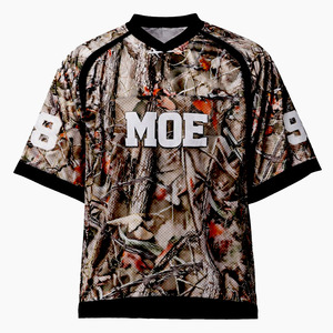 เสื้อเจอร์ซีย์อเมริกันฟุตบอลลายพรางวู้ดแลนด์แบบยูนิเซ็กซ์ ทรงโอเวอร์ไซส์ สไตล์สตรีทแวร์ ระบายอากาศได้ดี เหมาะสำหรับทีม  รับผลิตแบบ OEM ขายส่ง - Product Image 1